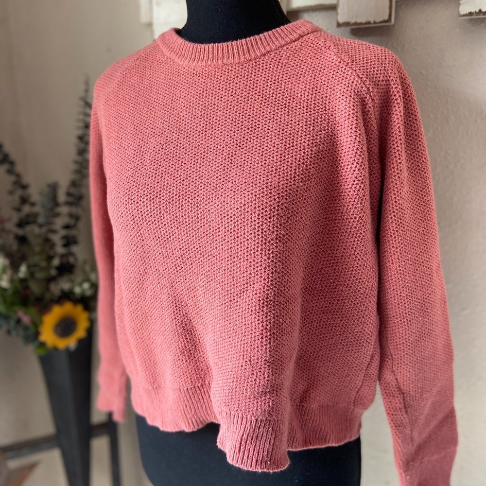 Madewell Coral Province Pullover Knit Sweater Cross Back S